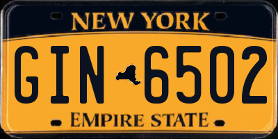 NY license plate GIN6502