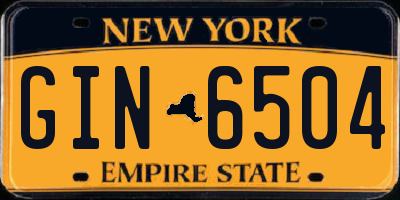 NY license plate GIN6504