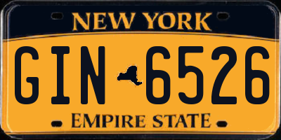 NY license plate GIN6526