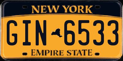 NY license plate GIN6533