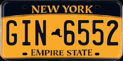 NY license plate GIN6552