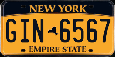 NY license plate GIN6567