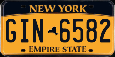 NY license plate GIN6582