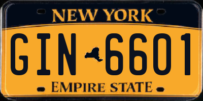 NY license plate GIN6601