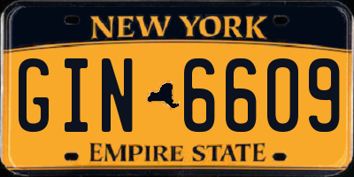 NY license plate GIN6609
