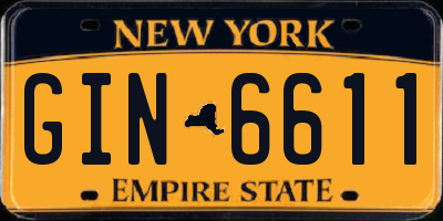 NY license plate GIN6611