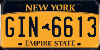 NY license plate GIN6613
