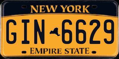 NY license plate GIN6629
