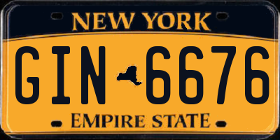 NY license plate GIN6676