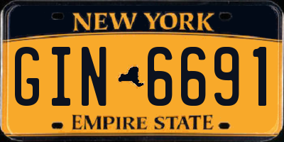 NY license plate GIN6691