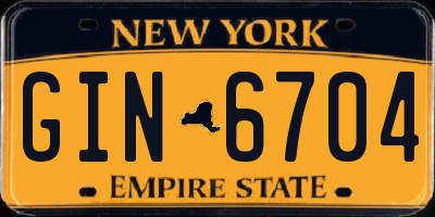 NY license plate GIN6704