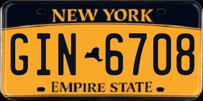 NY license plate GIN6708