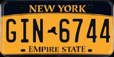 NY license plate GIN6744