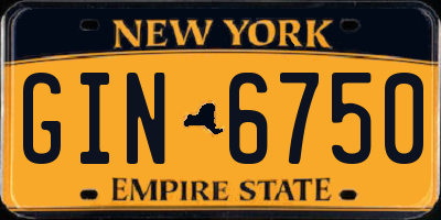 NY license plate GIN6750