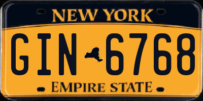 NY license plate GIN6768