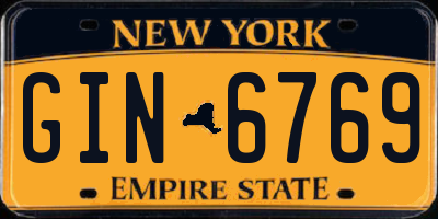 NY license plate GIN6769
