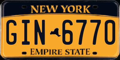 NY license plate GIN6770