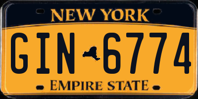 NY license plate GIN6774