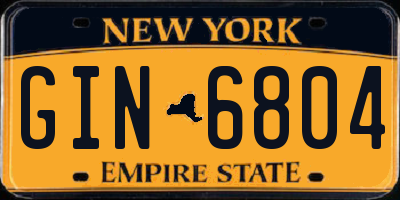 NY license plate GIN6804