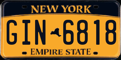 NY license plate GIN6818