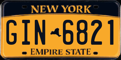 NY license plate GIN6821