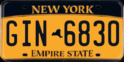 NY license plate GIN6830