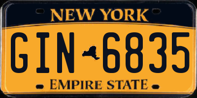 NY license plate GIN6835