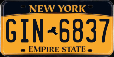 NY license plate GIN6837