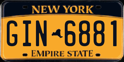 NY license plate GIN6881