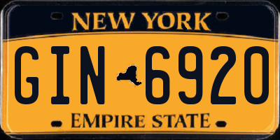 NY license plate GIN6920