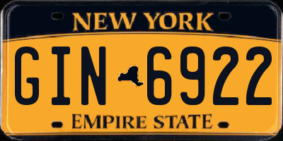 NY license plate GIN6922