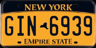 NY license plate GIN6939