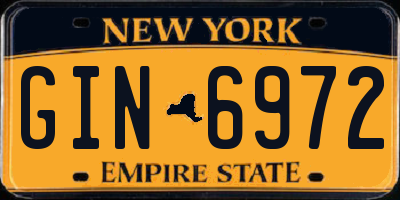 NY license plate GIN6972