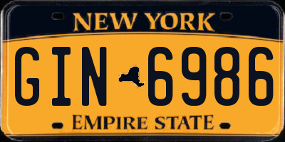 NY license plate GIN6986
