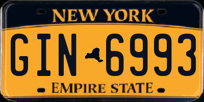 NY license plate GIN6993