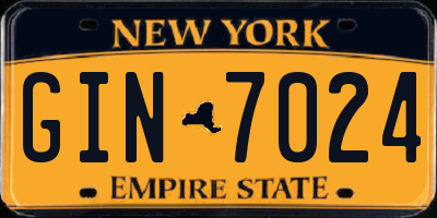 NY license plate GIN7024