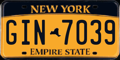 NY license plate GIN7039
