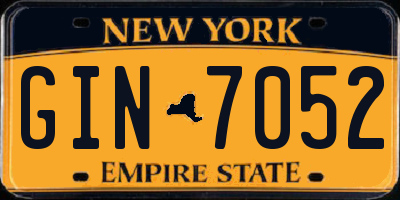 NY license plate GIN7052