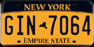 NY license plate GIN7064