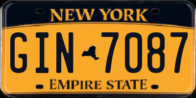 NY license plate GIN7087