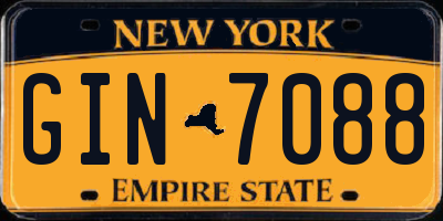 NY license plate GIN7088