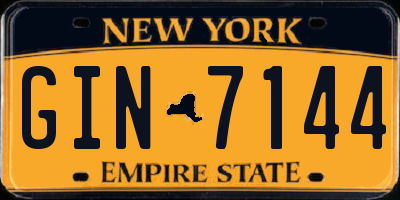 NY license plate GIN7144