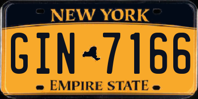NY license plate GIN7166
