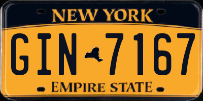 NY license plate GIN7167