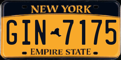 NY license plate GIN7175