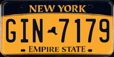 NY license plate GIN7179