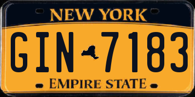 NY license plate GIN7183