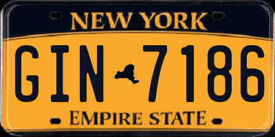 NY license plate GIN7186