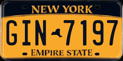 NY license plate GIN7197