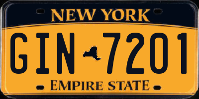 NY license plate GIN7201